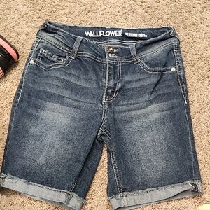 Wallflower Women's Dark Blue Jean Shorts